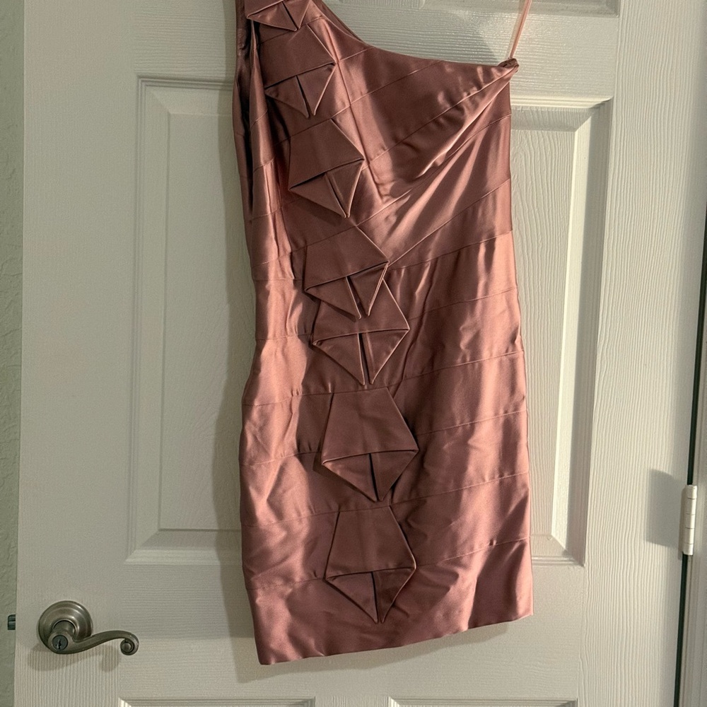 Laundry By Shelli Segal Pink One Shoulder Sheath Dress